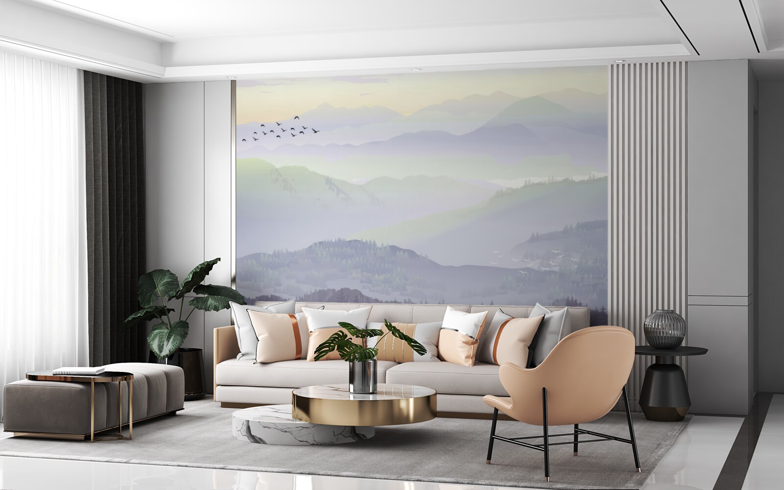 Fototapeta vtáky sa vracajú do spiaceho lesa