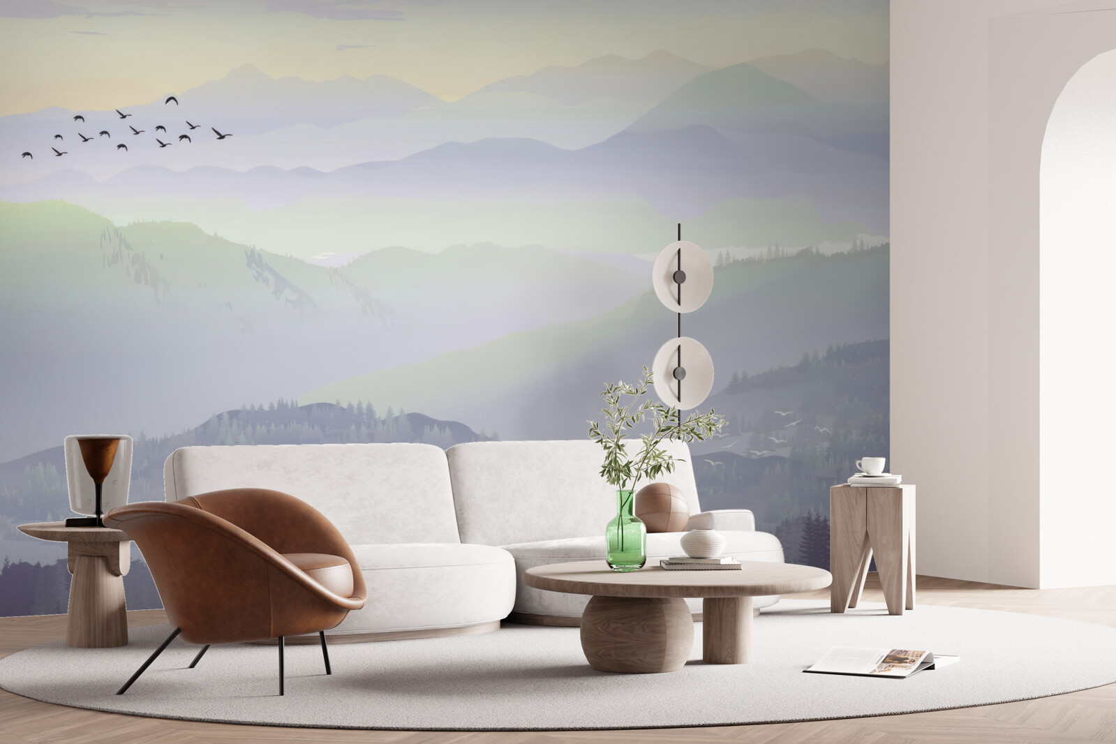 Fototapeta vtáky sa vracajú do spiaceho lesa