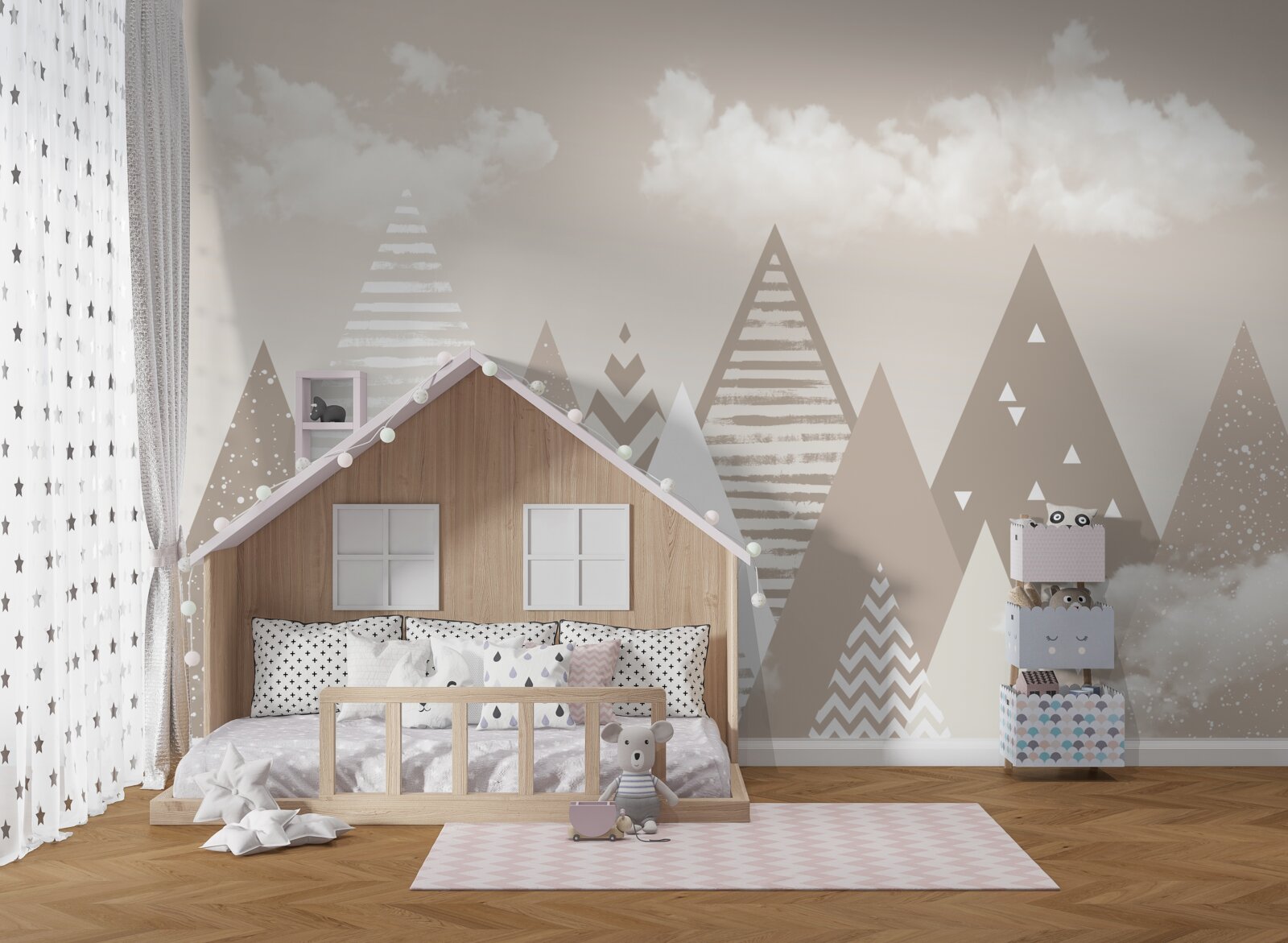 Fototapeta hory mrakov v abstrakcii