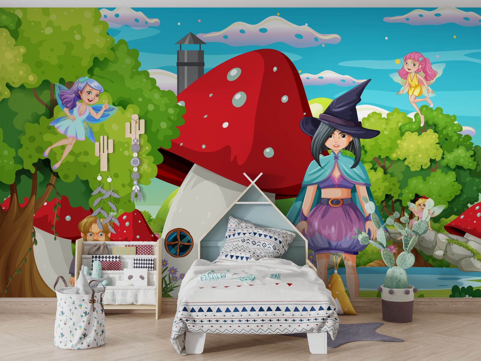 Fototapeta obyvatelia rozprávkového hríbového domčeka