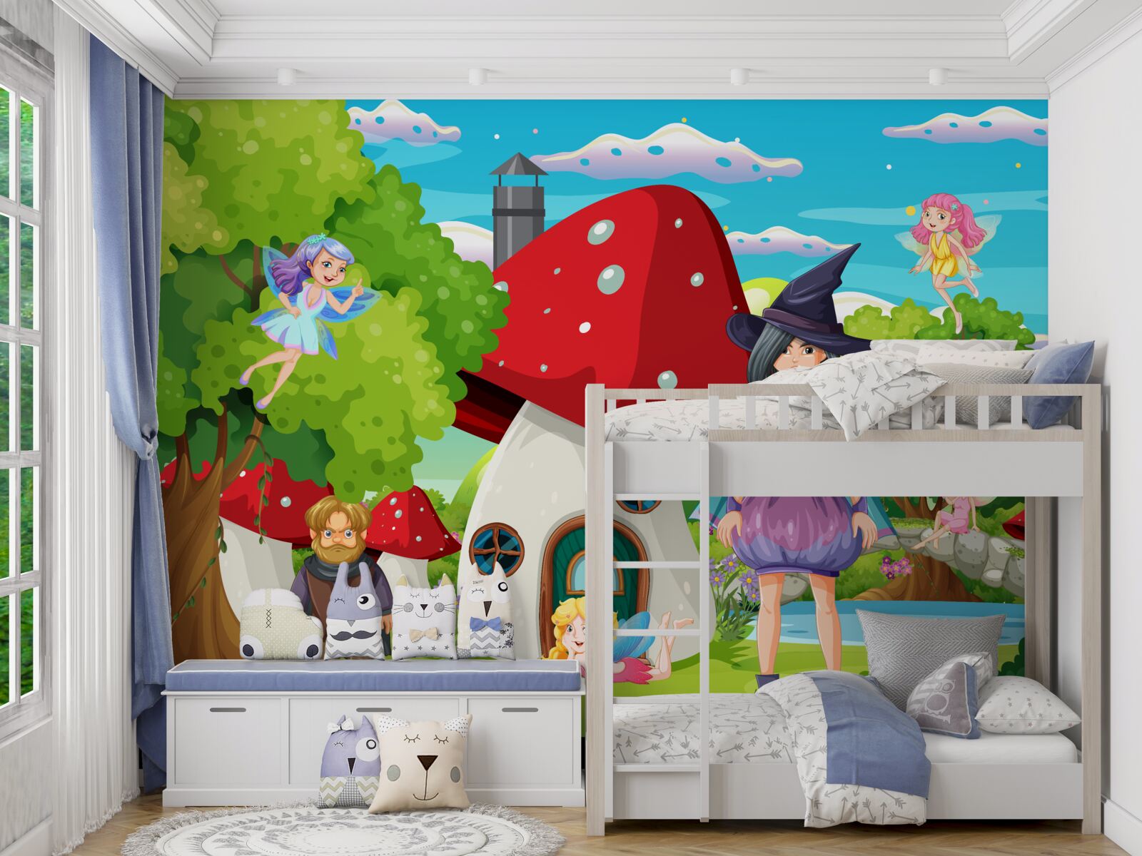 Fototapeta obyvatelia rozprávkového hríbového domčeka