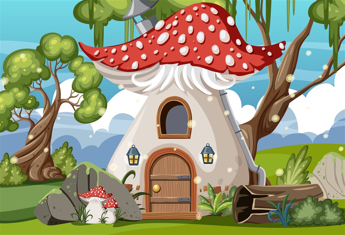 Fototapeta očarujúci hubový dom v púšti