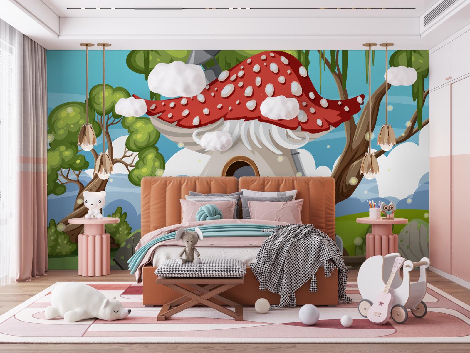 Fototapeta očarujúci hubový dom v púšti