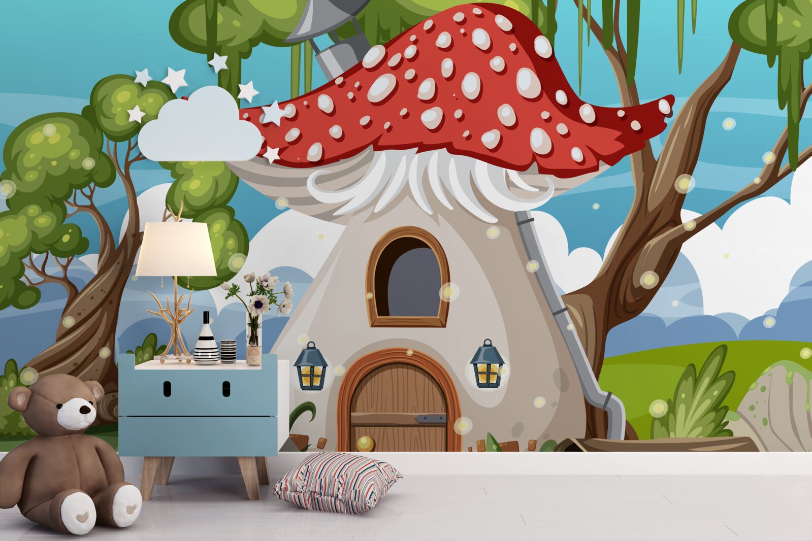 Fototapeta očarujúci hubový dom v púšti