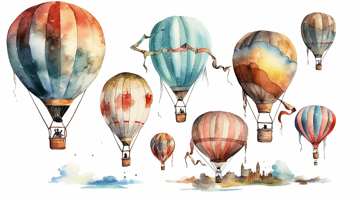 Fototapeta nad mestom prebieha šou teplovzdušných balónov