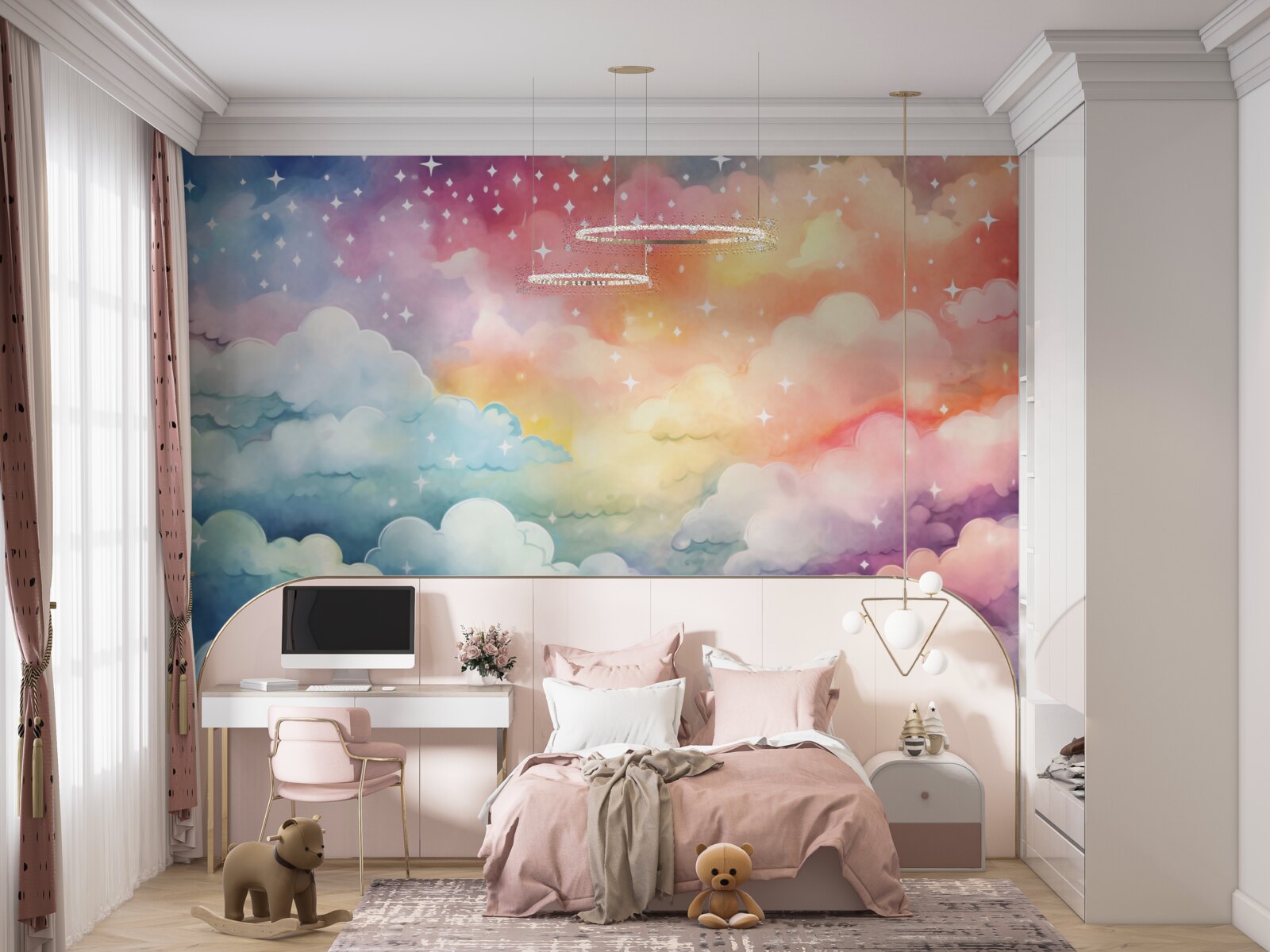 Fototapeta jasné oblaky všetkých farieb na oblohe