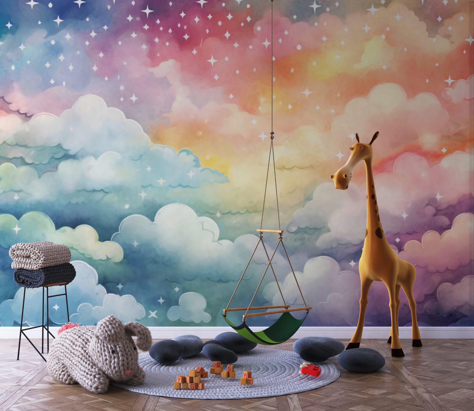 Fototapeta jasné oblaky všetkých farieb na oblohe