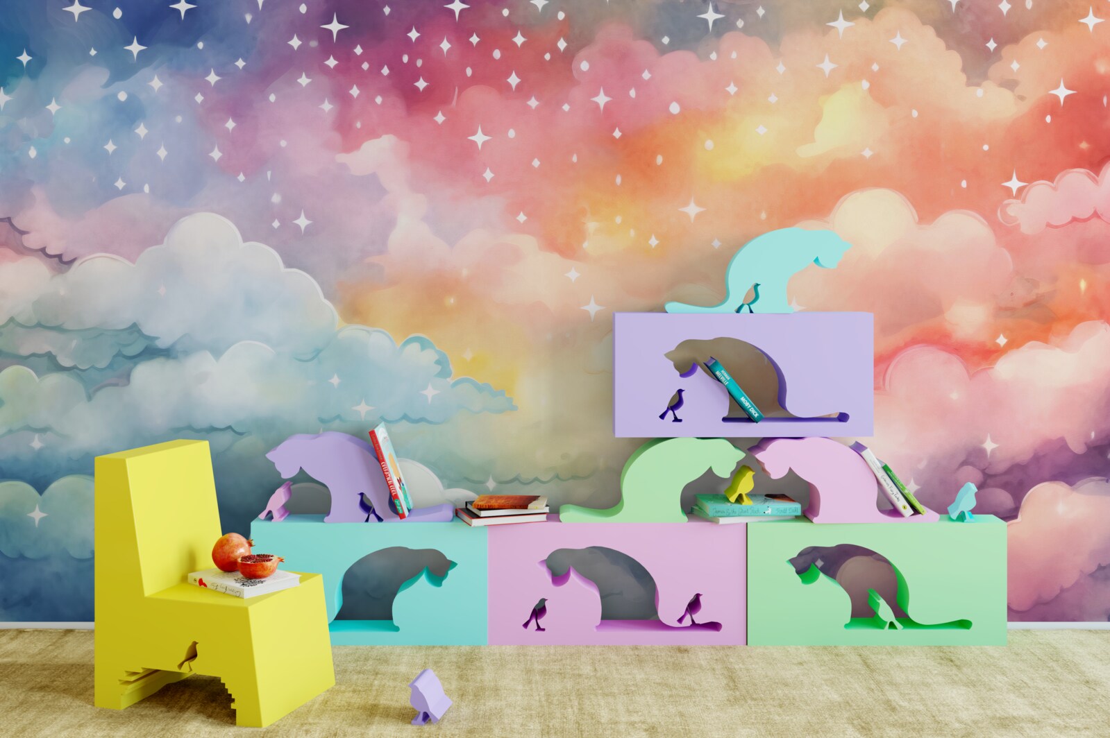 Fototapeta jasné oblaky všetkých farieb na oblohe