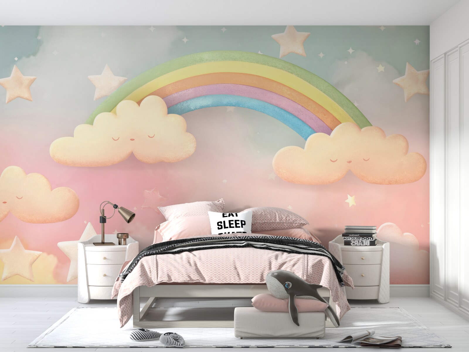 Fototapeta obrovská dúha na hviezdnej oblohe