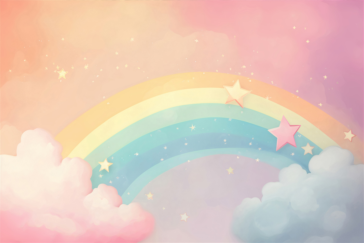 Fototapeta dúha žiariaca medzi oblakmi