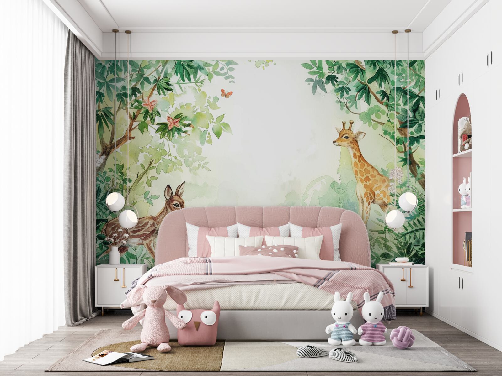 Fototapeta Žirafa a jeleň stoja oproti sebe