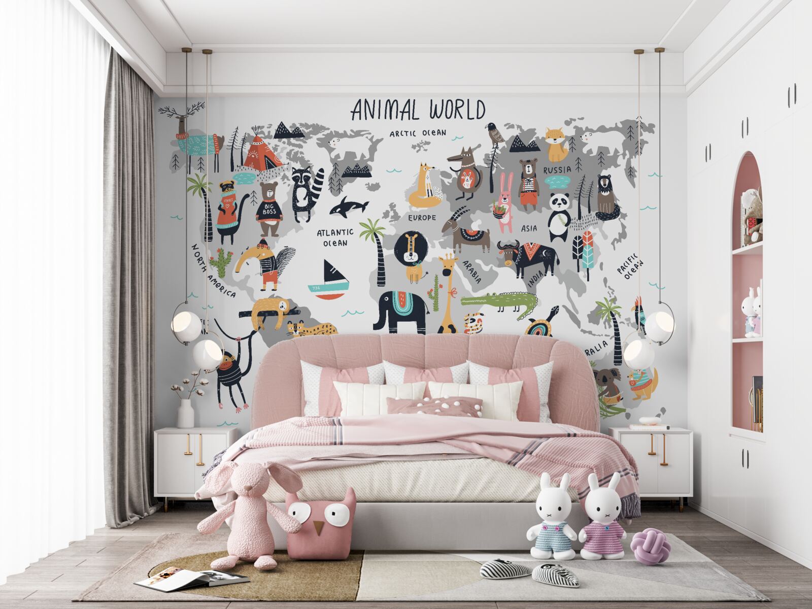 Fototapeta mapa najdôležitejších zvierat na svete