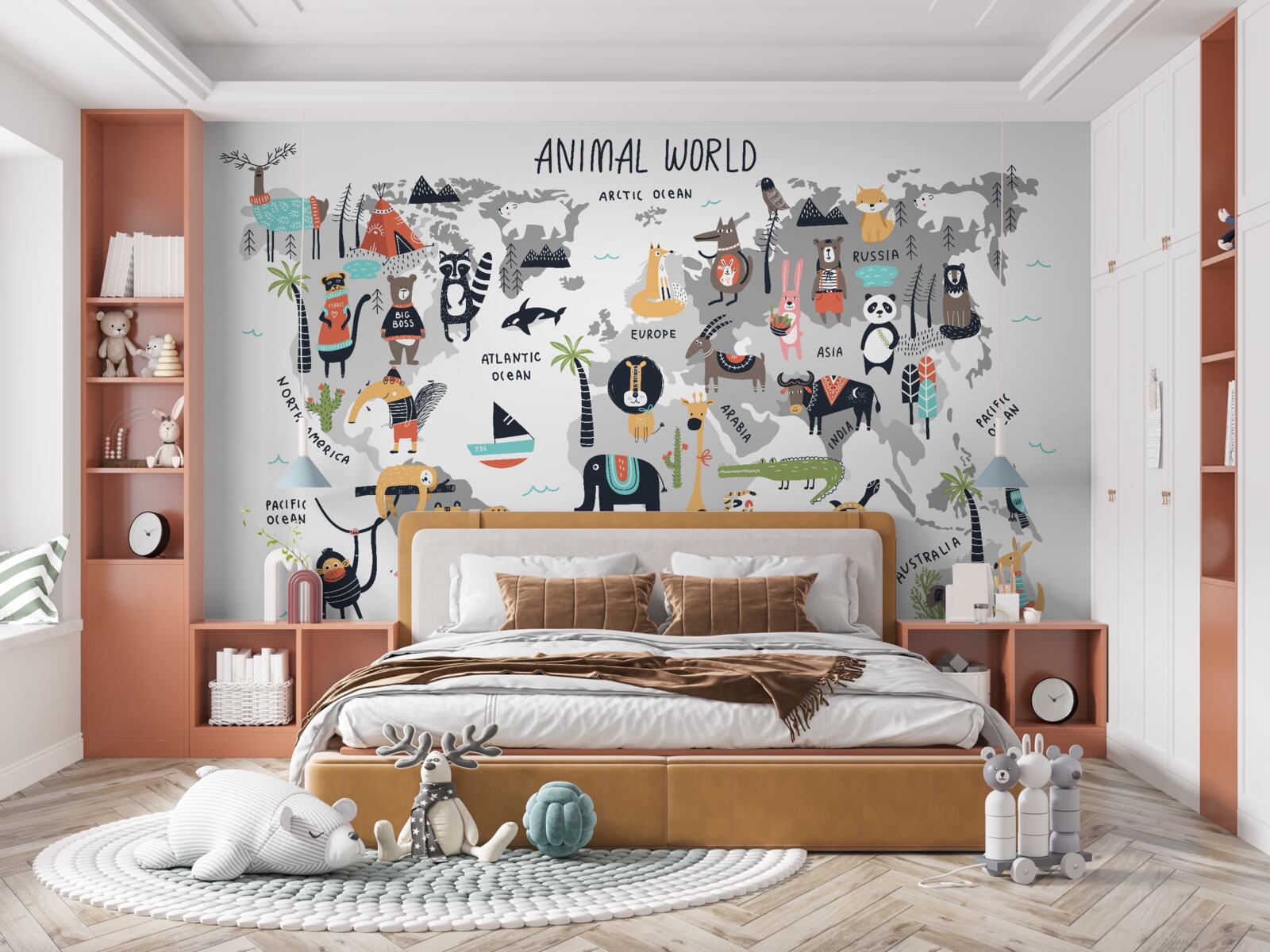 Fototapeta mapa najdôležitejších zvierat na svete