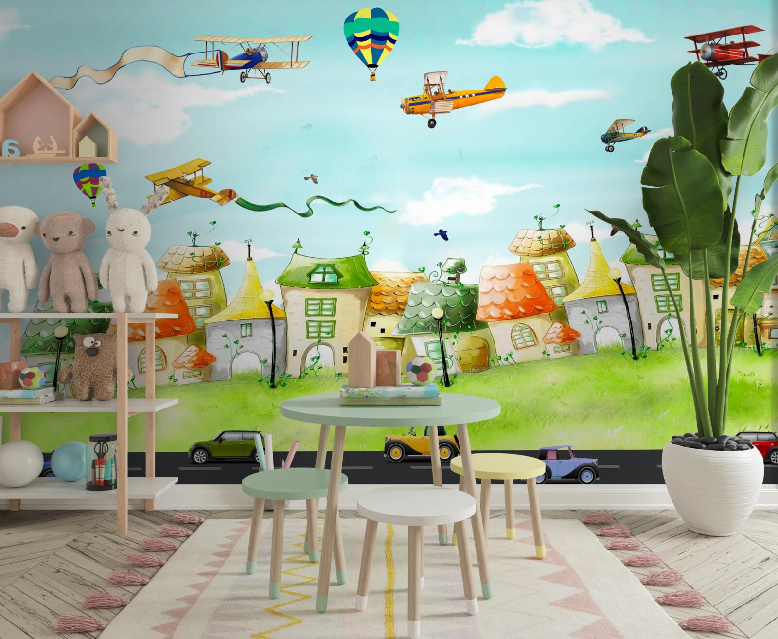 Fototapeta autá na diaľnici a lietadlá