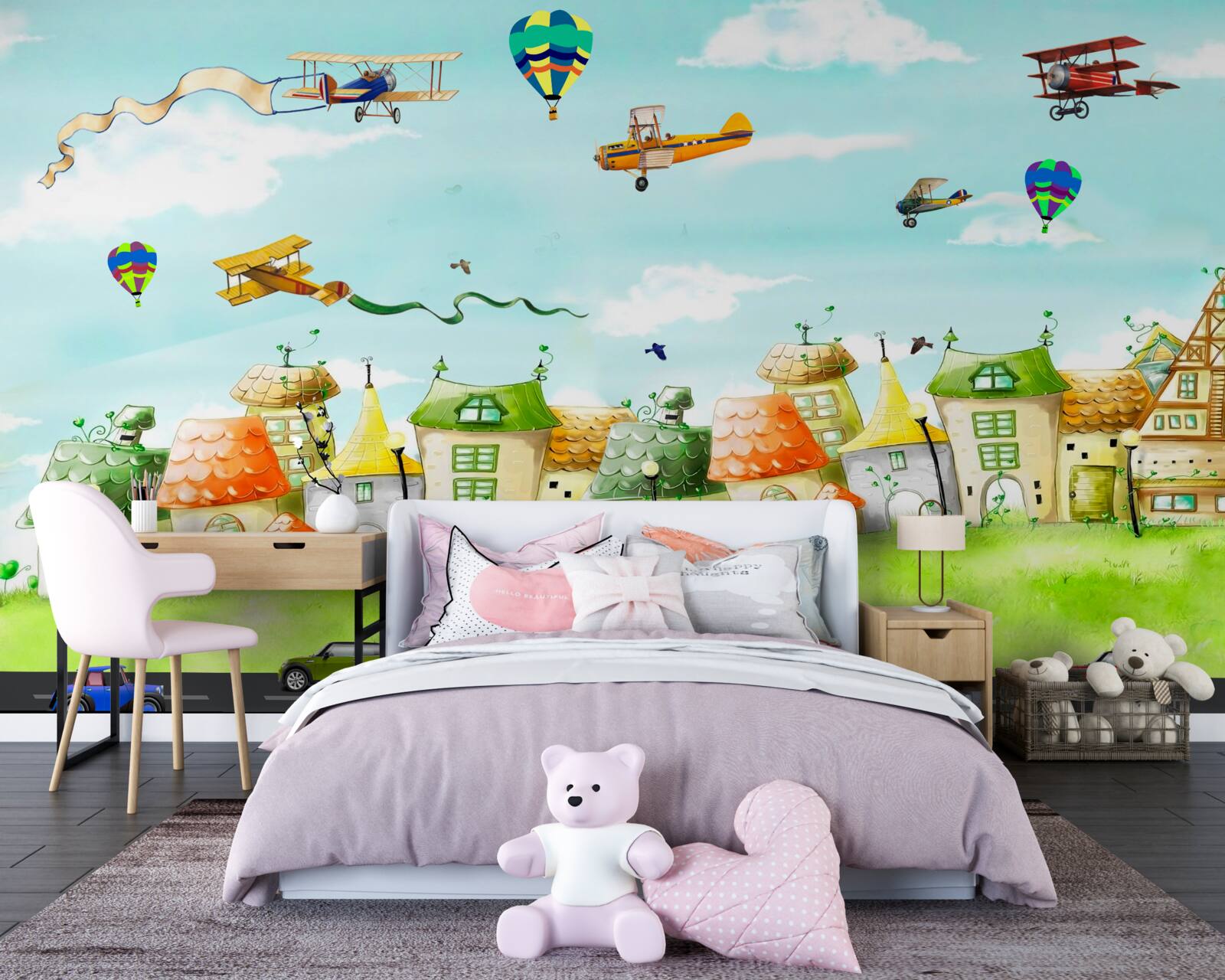 Fototapeta autá na diaľnici a lietadlá