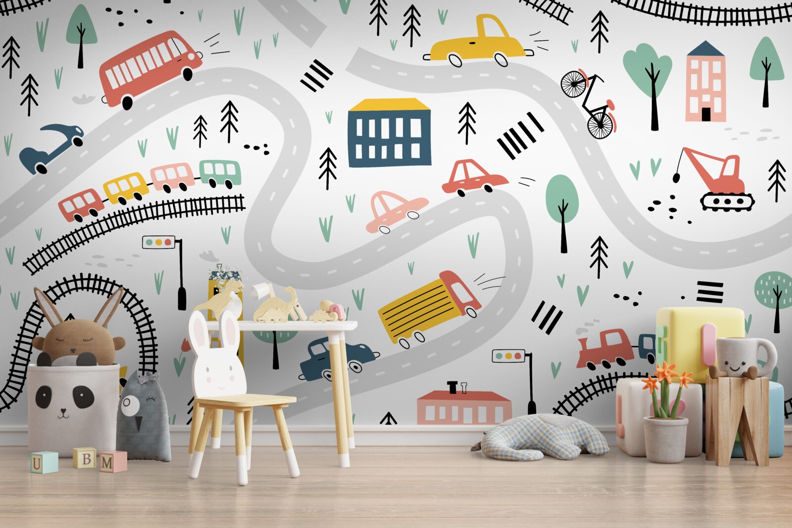 Fototapeta obývaná oblasť s ulicami a dopravným systémom