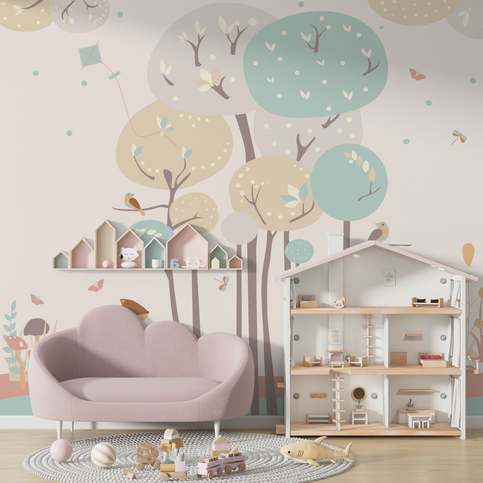 Fototapeta veveričky hľadajú domček na strome