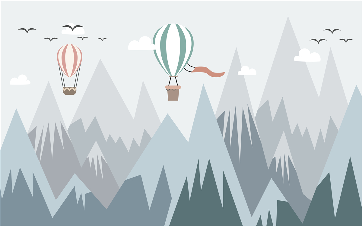 Fototapeta ponad hory lietali teplovzdušné balóny