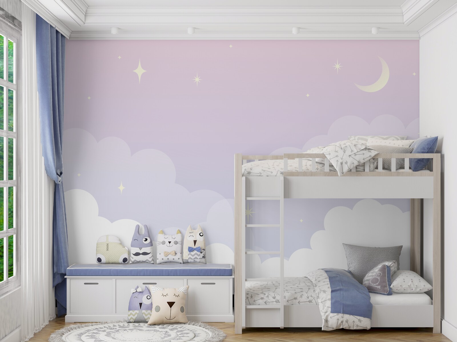 Fototapeta obloha je v náručí spánku a žiariacich hviezd