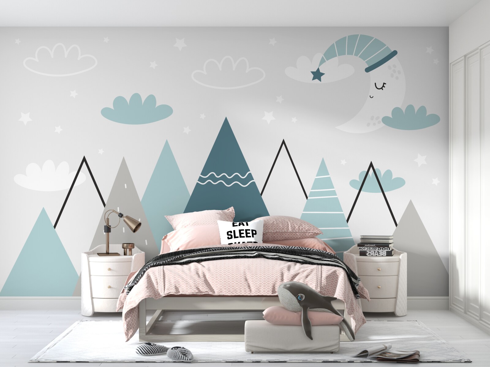 Fototapeta hory a mesiac zaspia