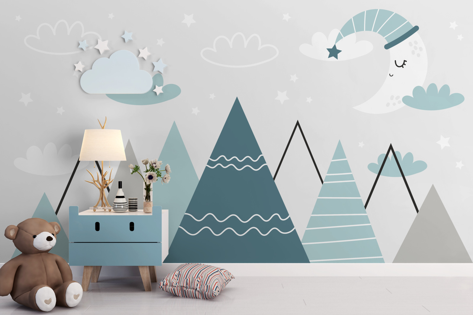 Fototapeta hory a mesiac zaspia