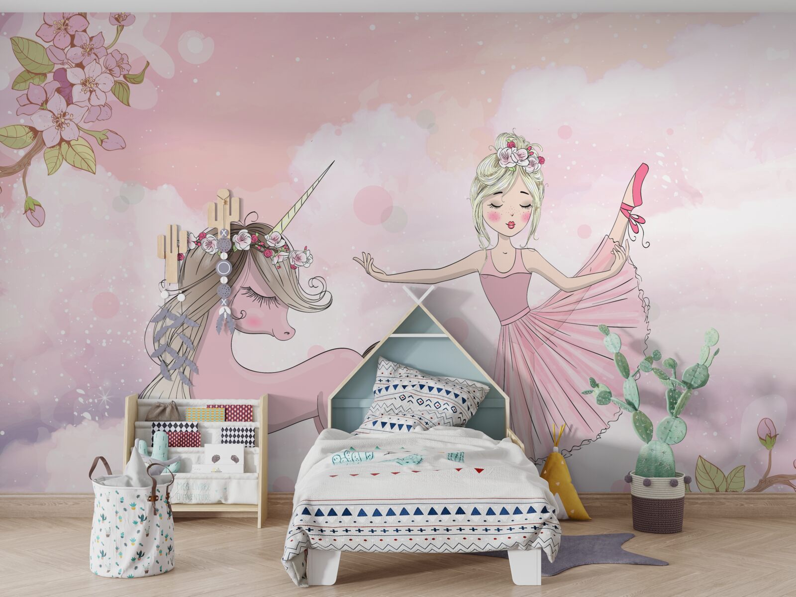 Fototapeta jednorožec tancuje s vílou