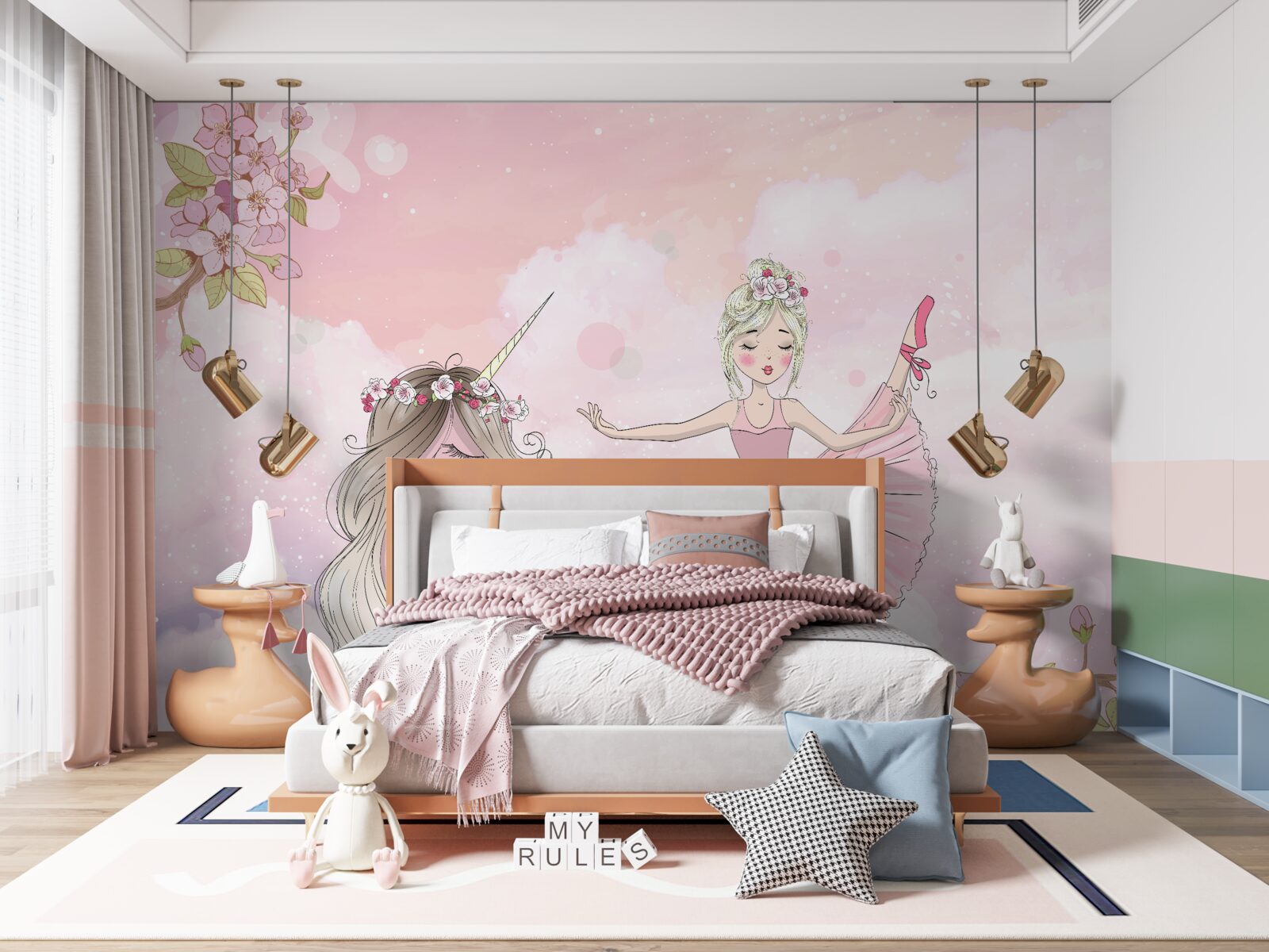 Fototapeta jednorožec tancuje s vílou