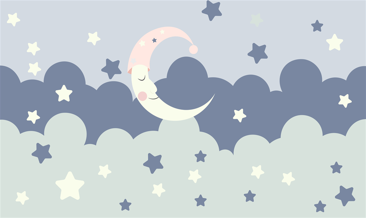 Fototapeta mesiac a svietidlá zaspia