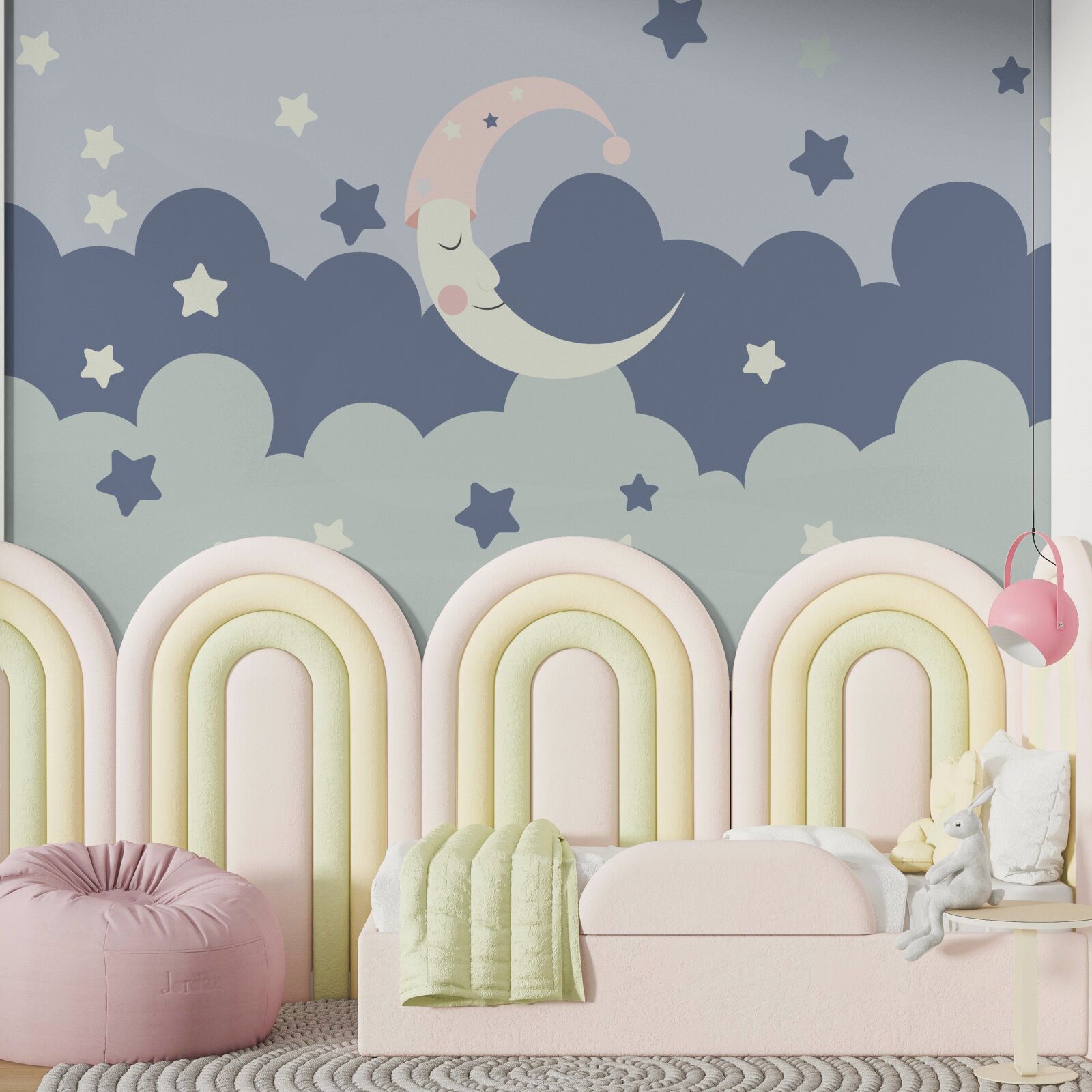 Fototapeta mesiac a svietidlá zaspia