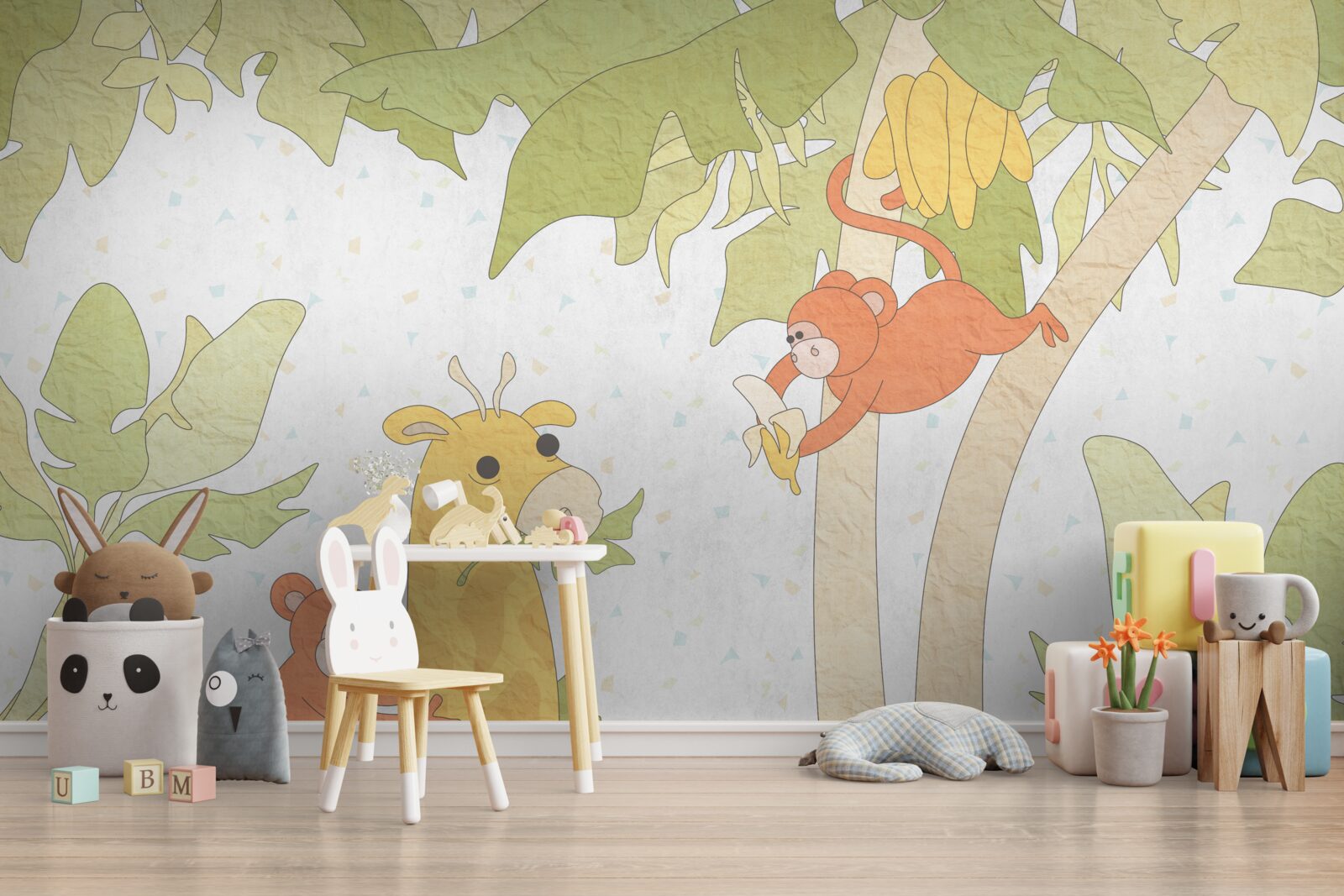 Fototapeta Žirafu kŕmia opice