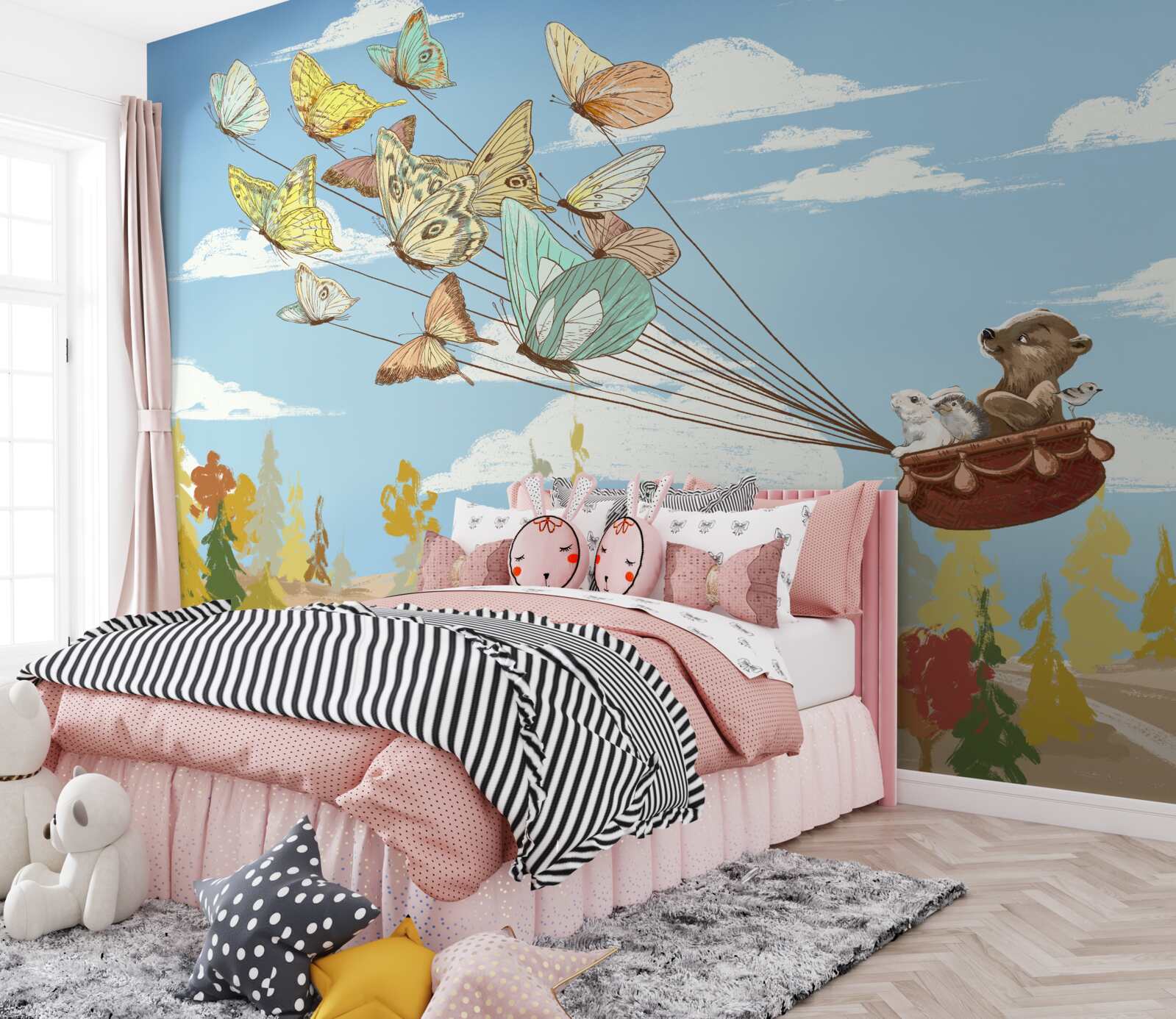 Fototapeta obyvateľov lesa nesú motýle