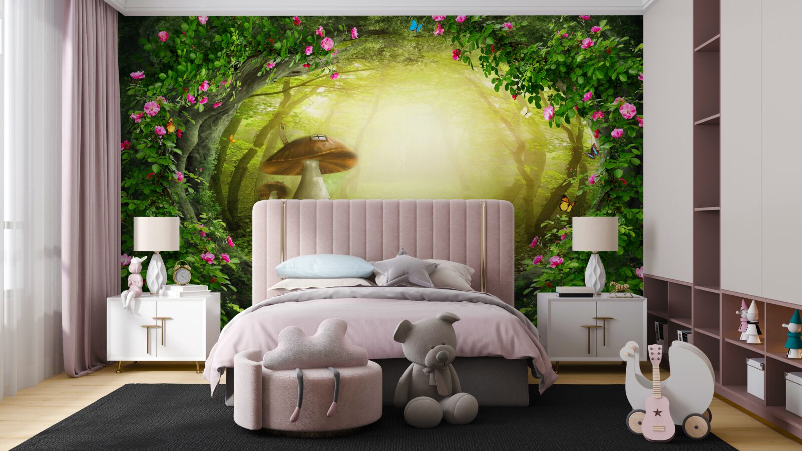 Fototapeta hubový dom za úsvitu v lese