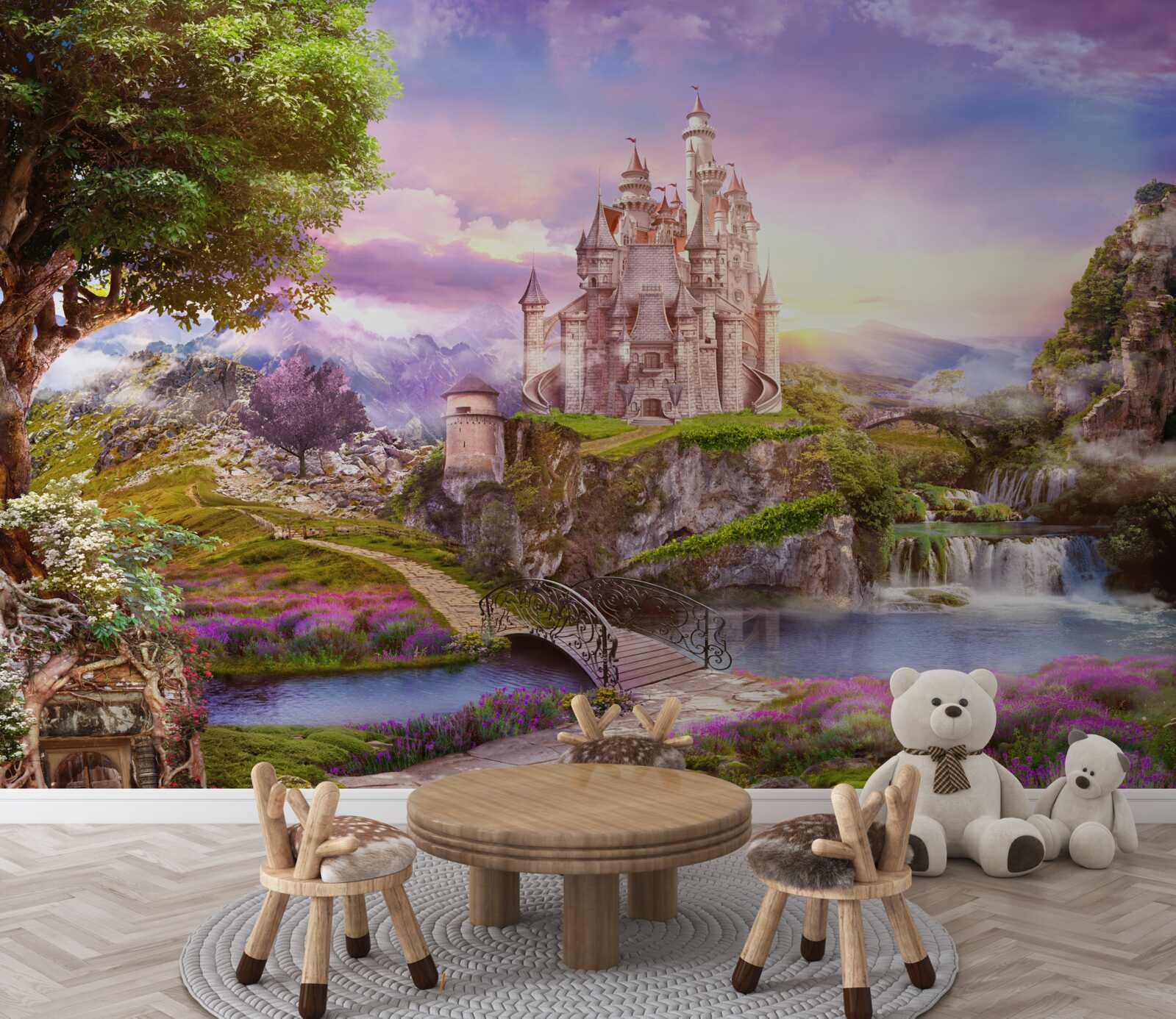 Fototapeta na druhej strane rieky je magická pevnosť