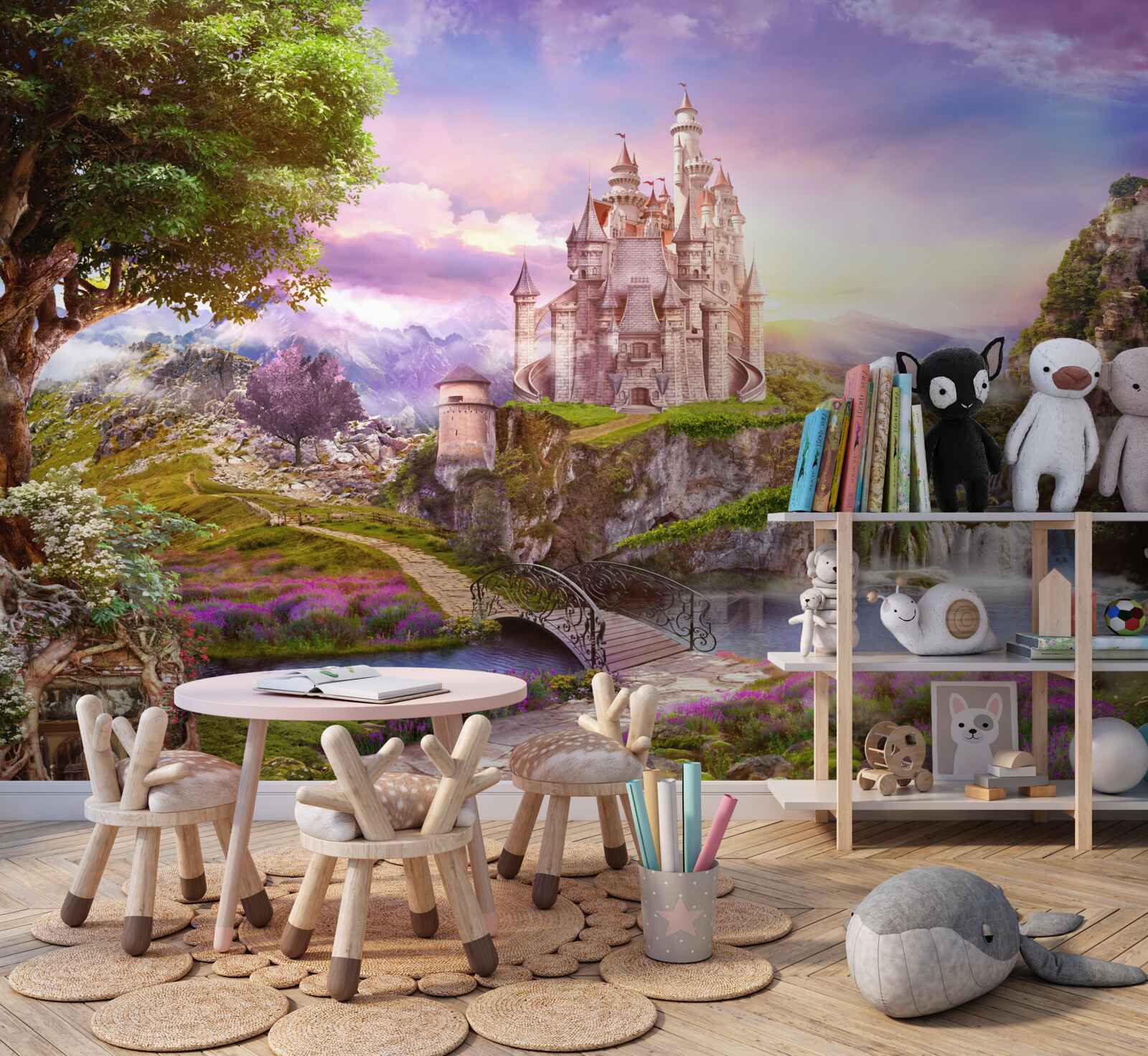 Fototapeta na druhej strane rieky je magická pevnosť