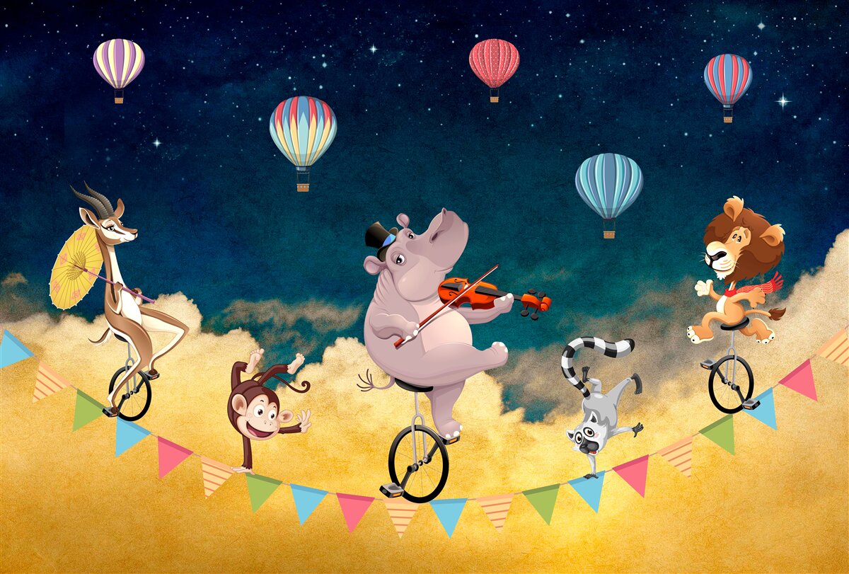 Fototapeta akrobatov na lane v sprievode hudby