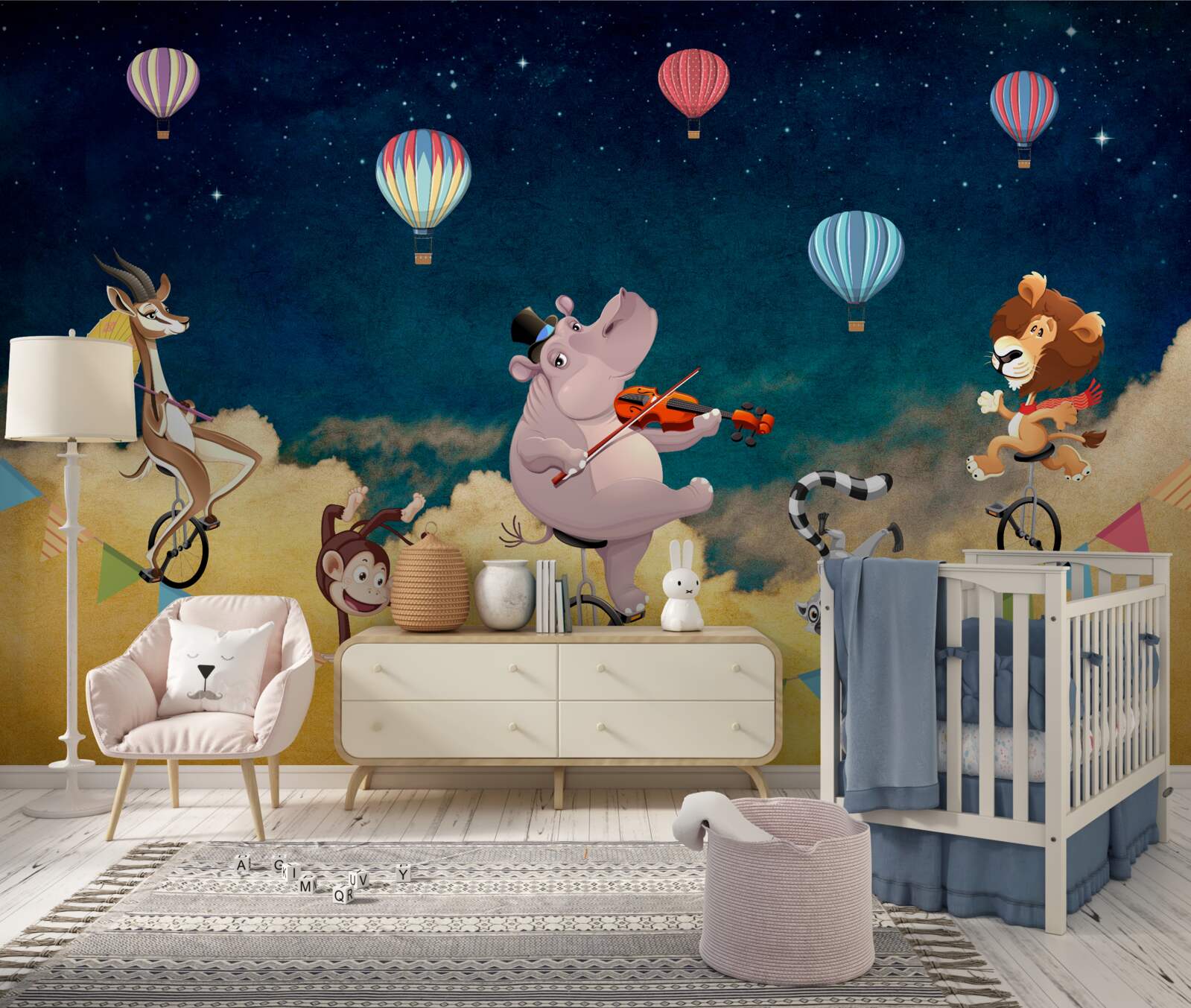 Fototapeta akrobatov na lane v sprievode hudby