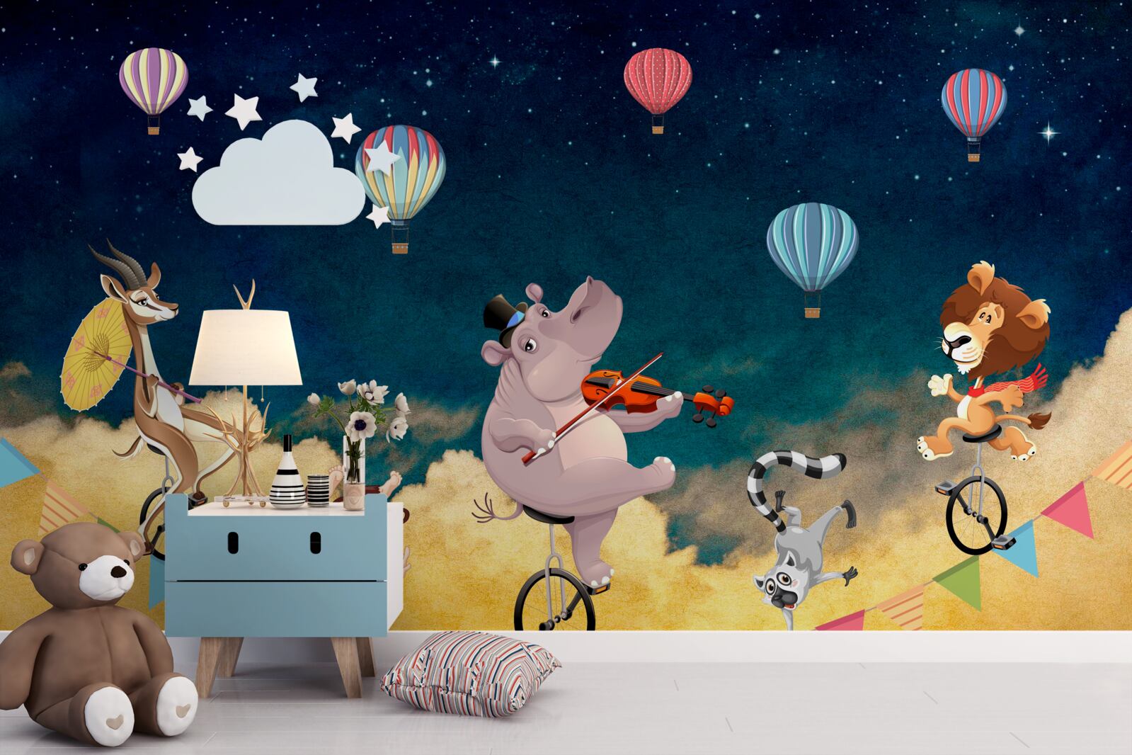 Fototapeta akrobatov na lane v sprievode hudby