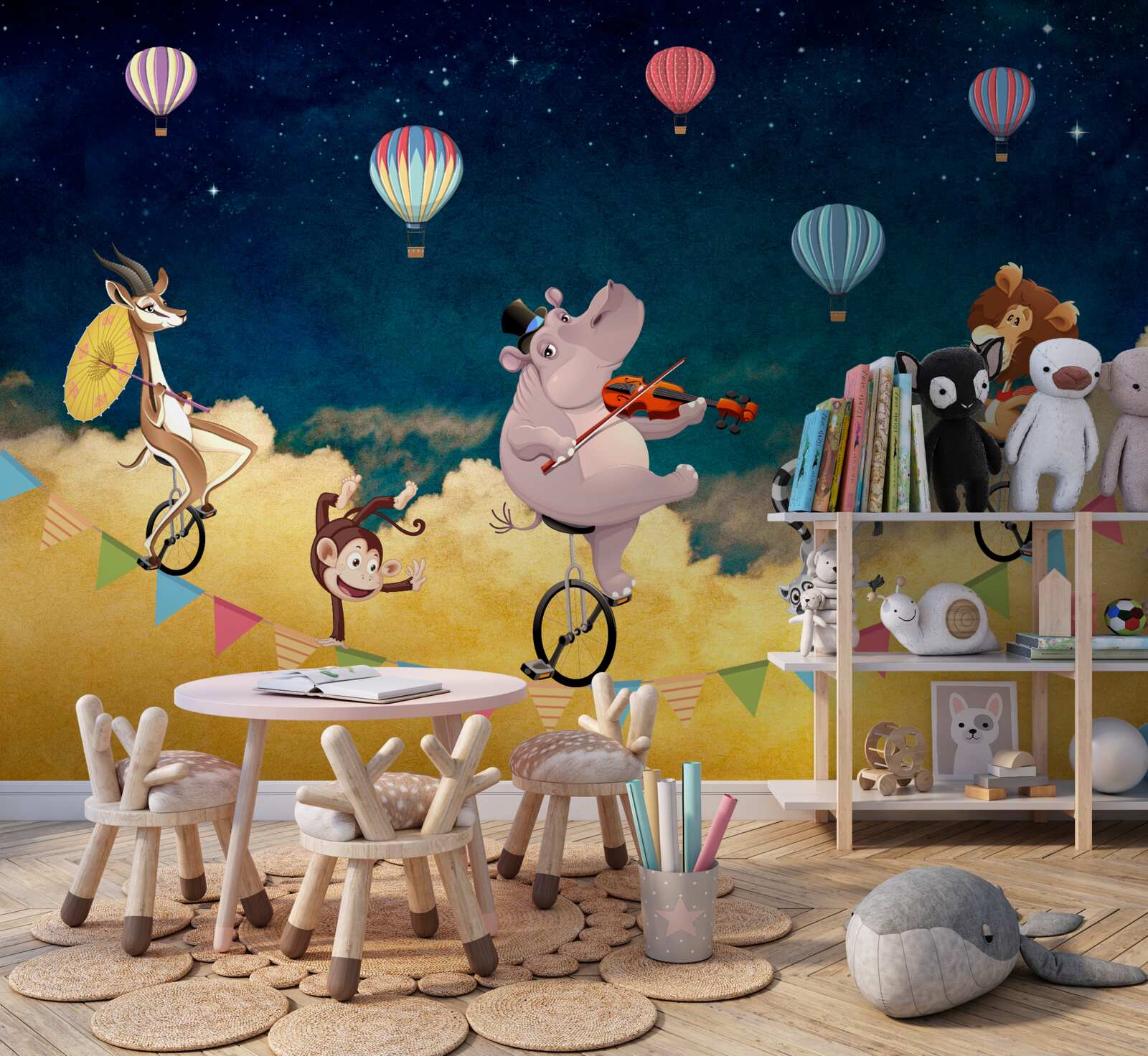 Fototapeta akrobatov na lane v sprievode hudby