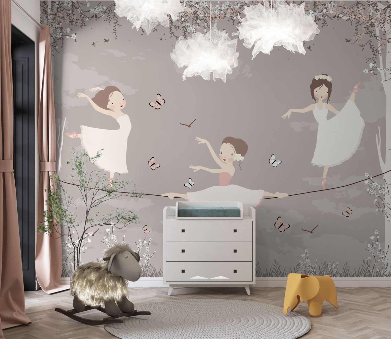 Fototapeta akrobatické dievčatá na lane