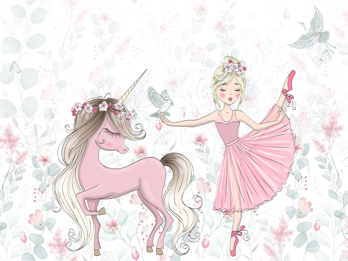 Fototapeta čarodejnica a jej oddaný jednorožec