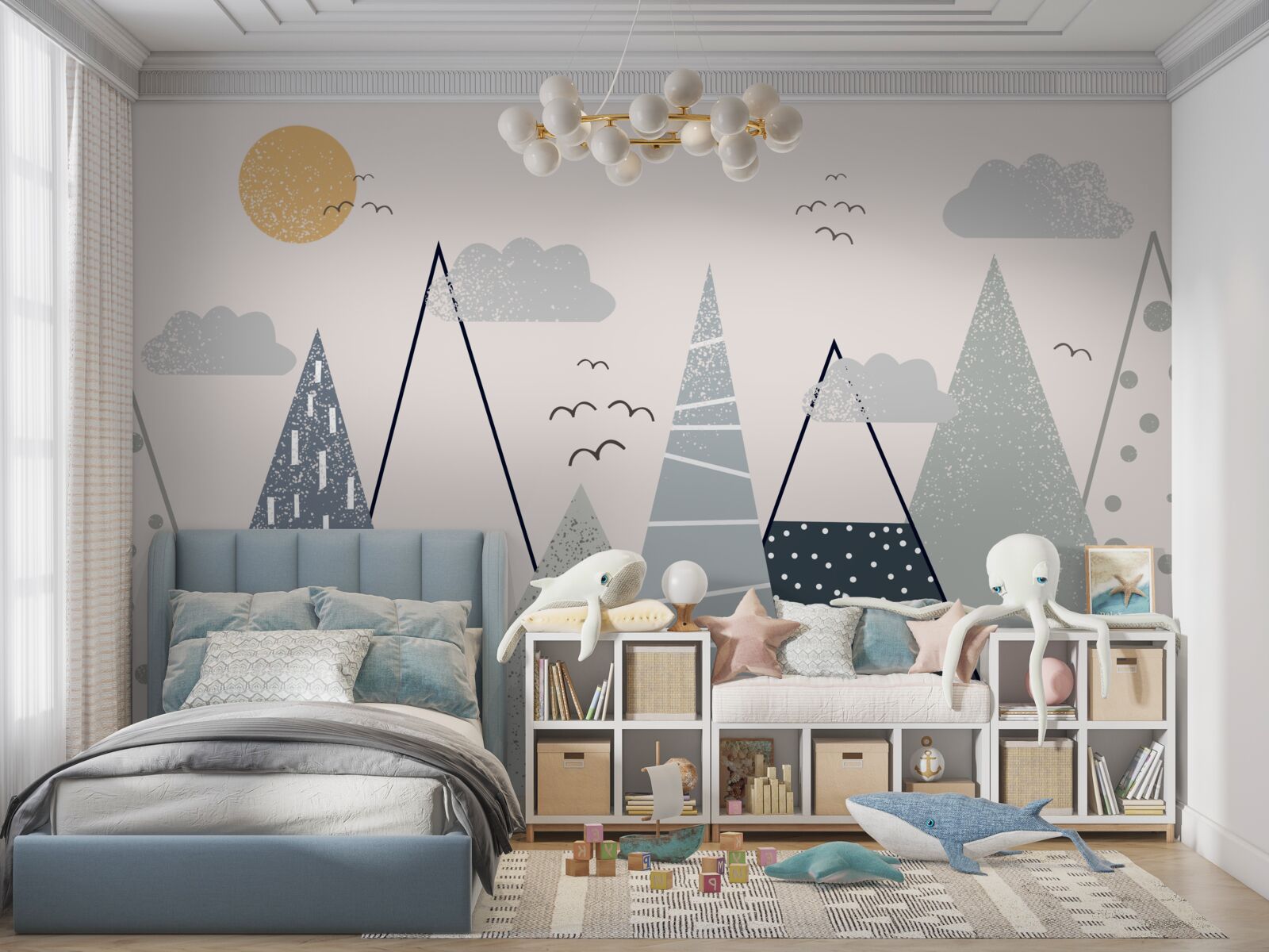 Fototapeta slnko sa schováva za štíty hôr