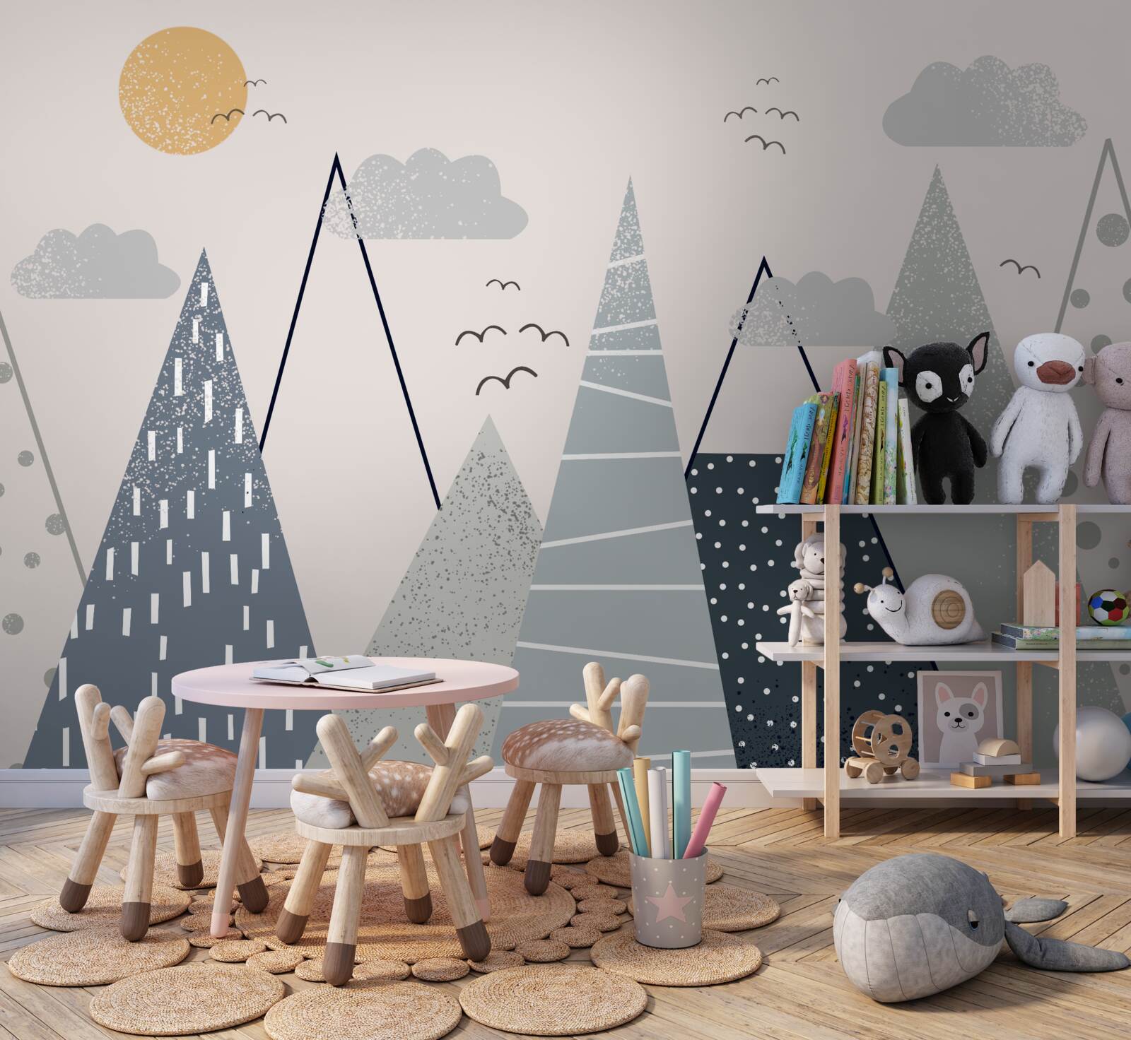 Fototapeta slnko sa schováva za štíty hôr