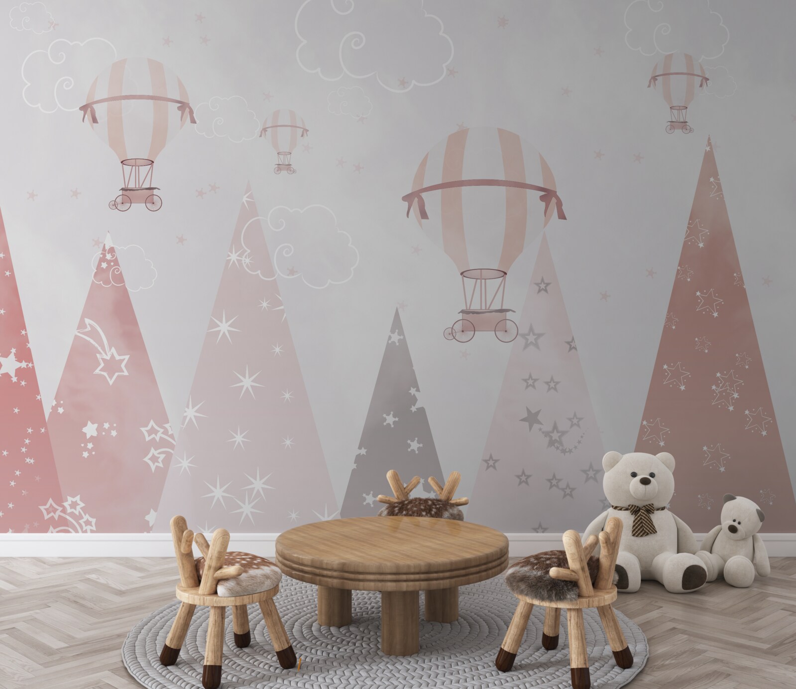 Fototapeta gule na oblohe sprchujú les žiariacimi hviezdami