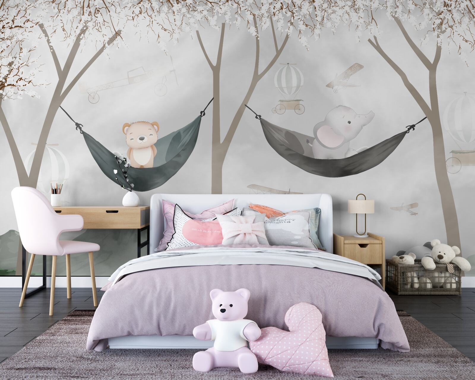 Fototapeta mladých obyvateľov lesa pri stromoch