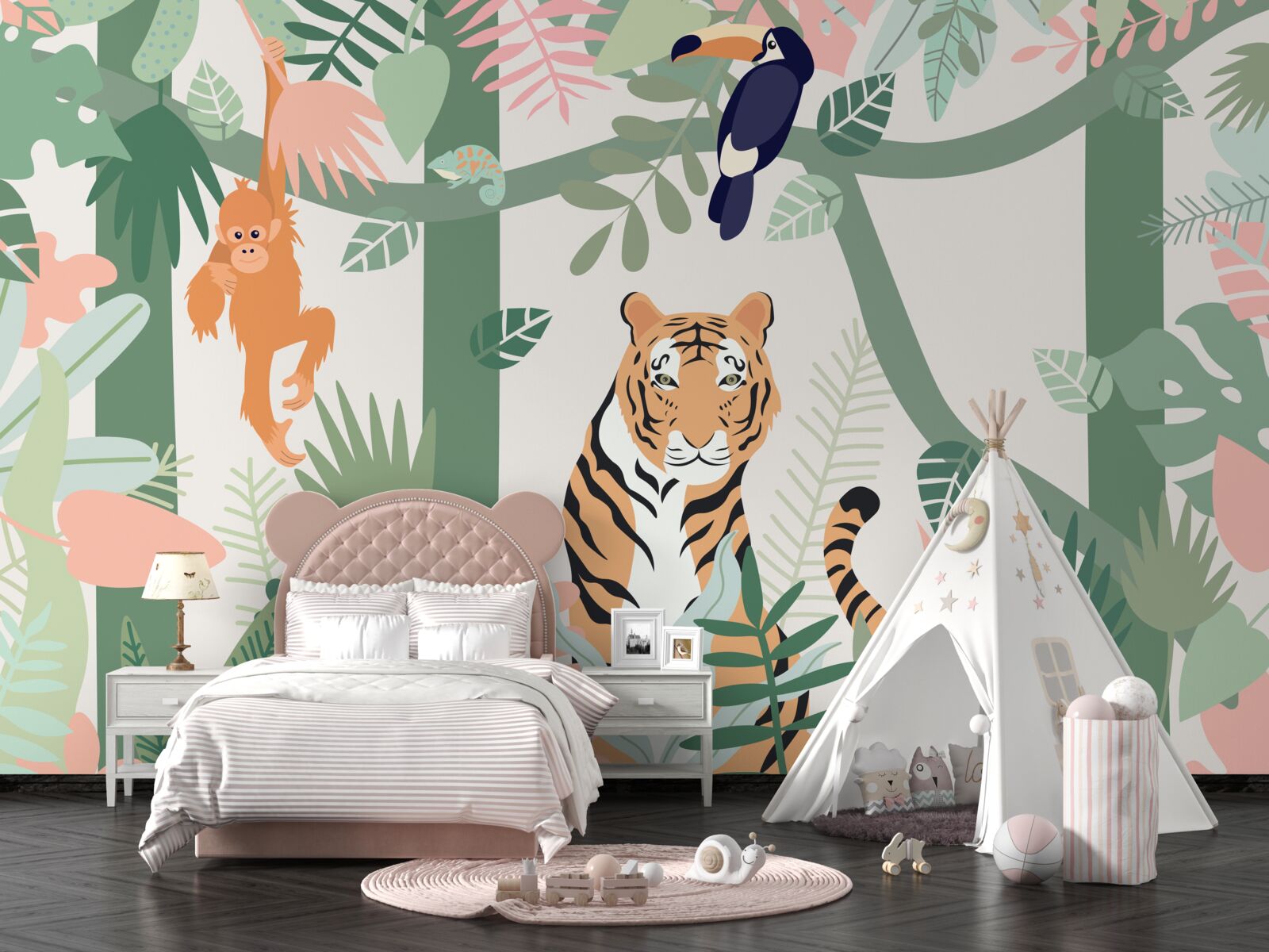 Fototapeta tiger a jeho priatelia v lese