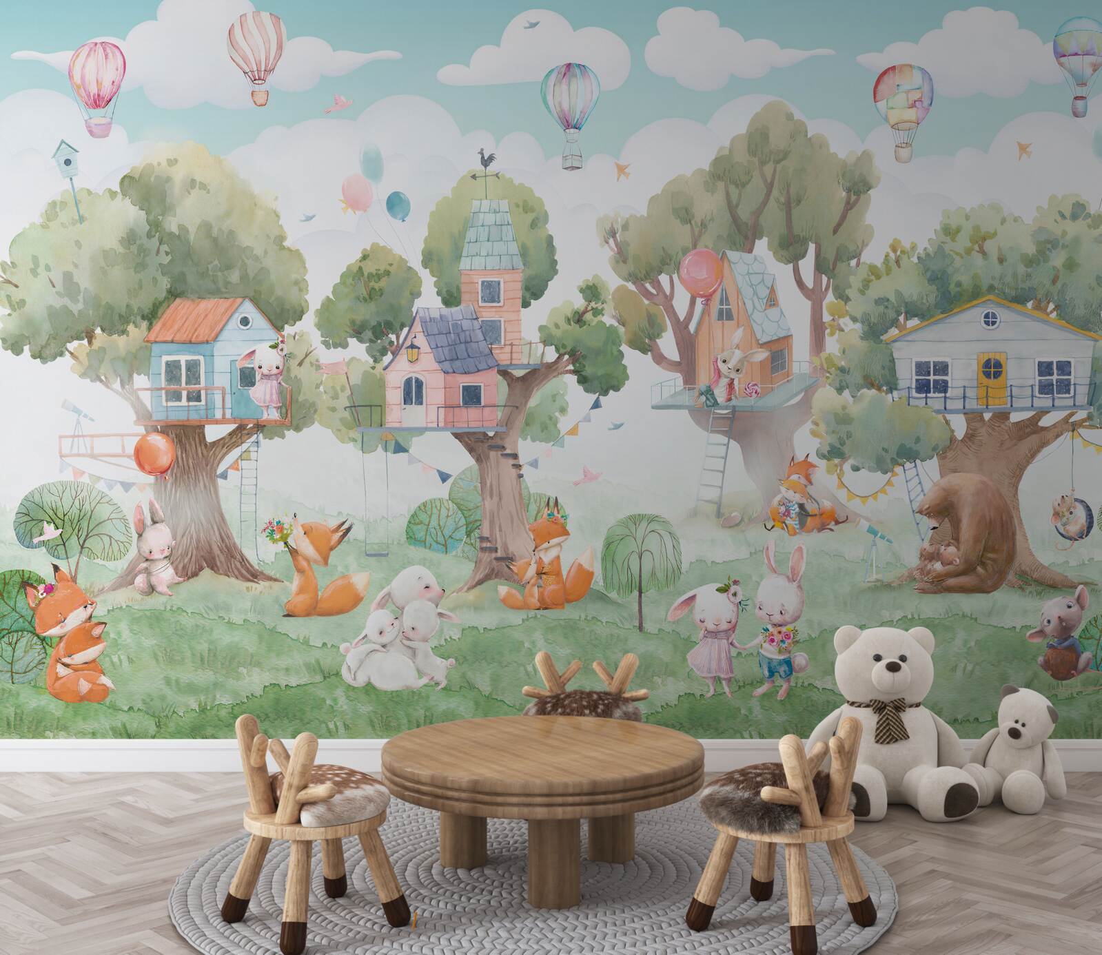 Fototapeta drevené domy postavené deťmi