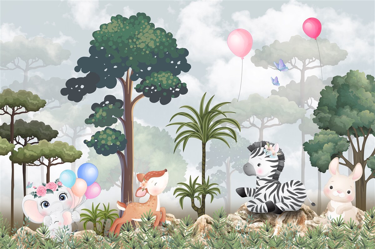 Fototapeta lesné zvieratká oslavujú svoje narodeniny