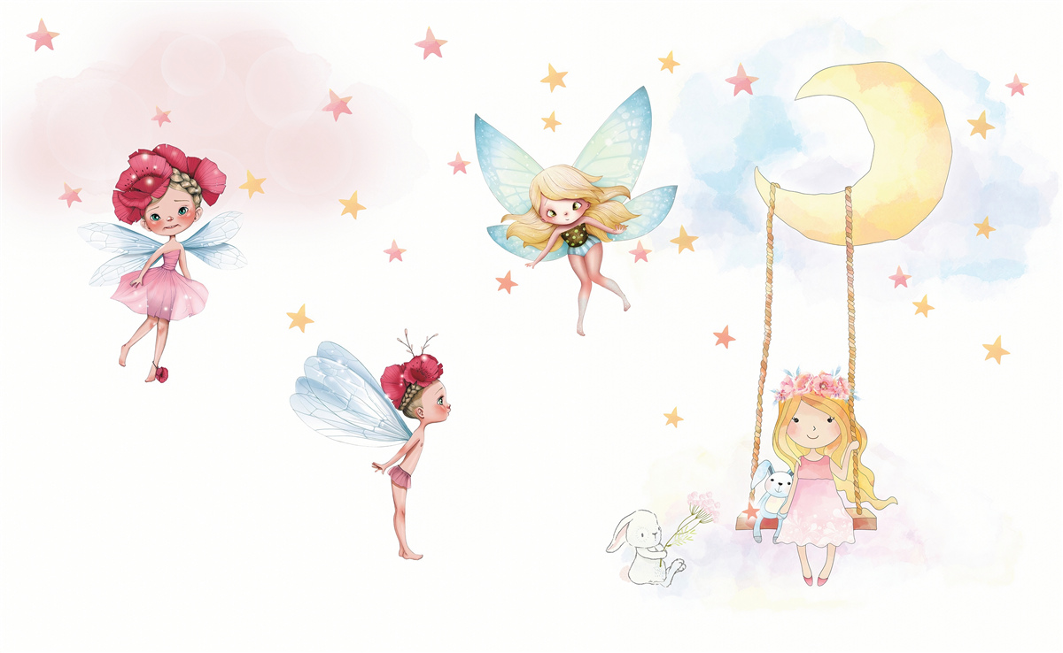 Fototapeta malé víly s pôvabnými krídlami