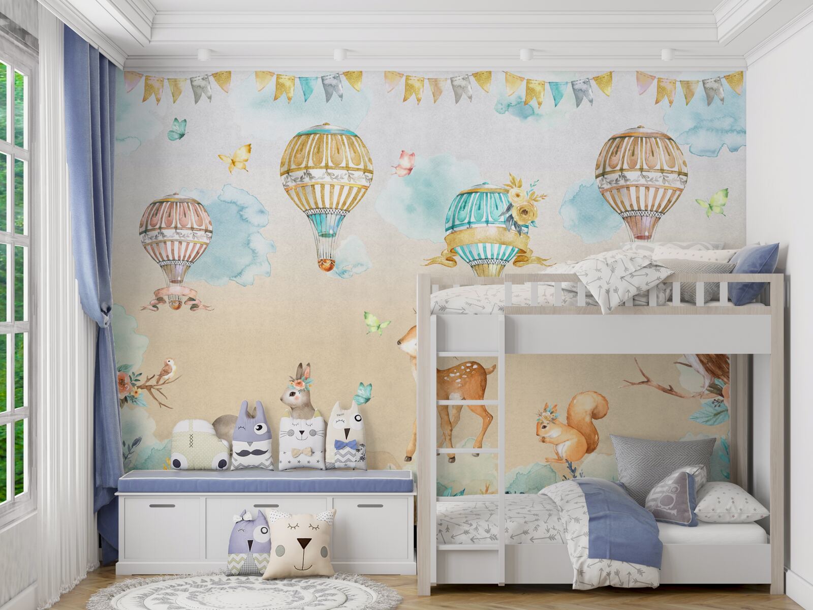 Fototapeta zvieratá triumfujú a balóny sa vznášajú vo vzduchu