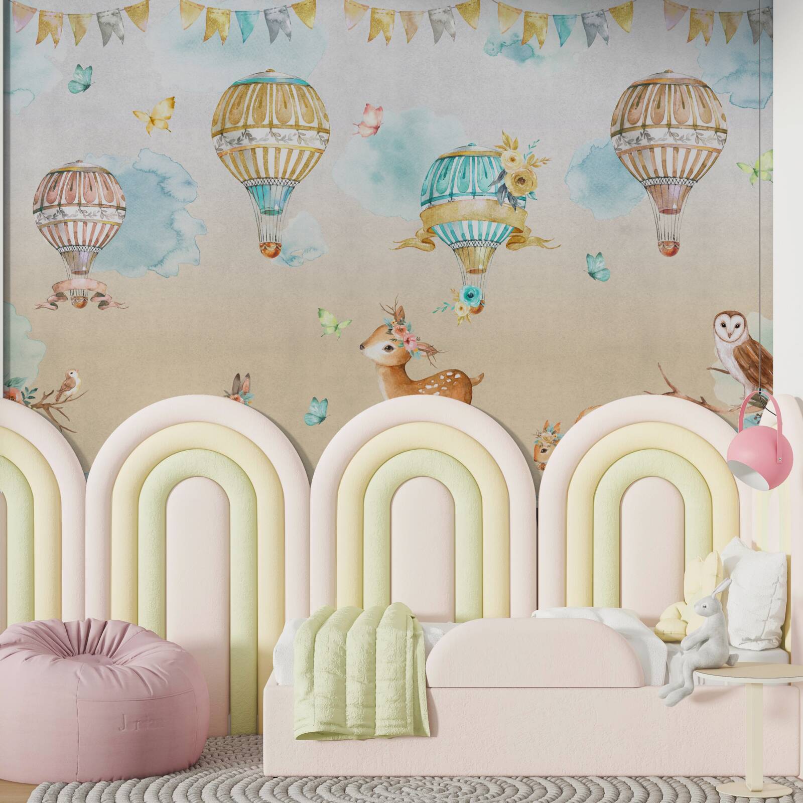 Fototapeta zvieratá triumfujú a balóny sa vznášajú vo vzduchu